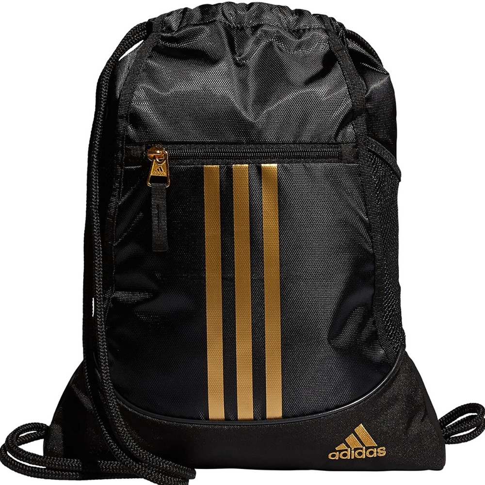 Adidas Alliance 2 Sackpack, Black/Gold Metallic, One Size